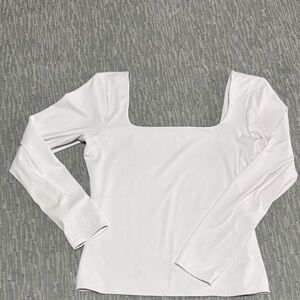 Express Classic White Long Sleeve Top